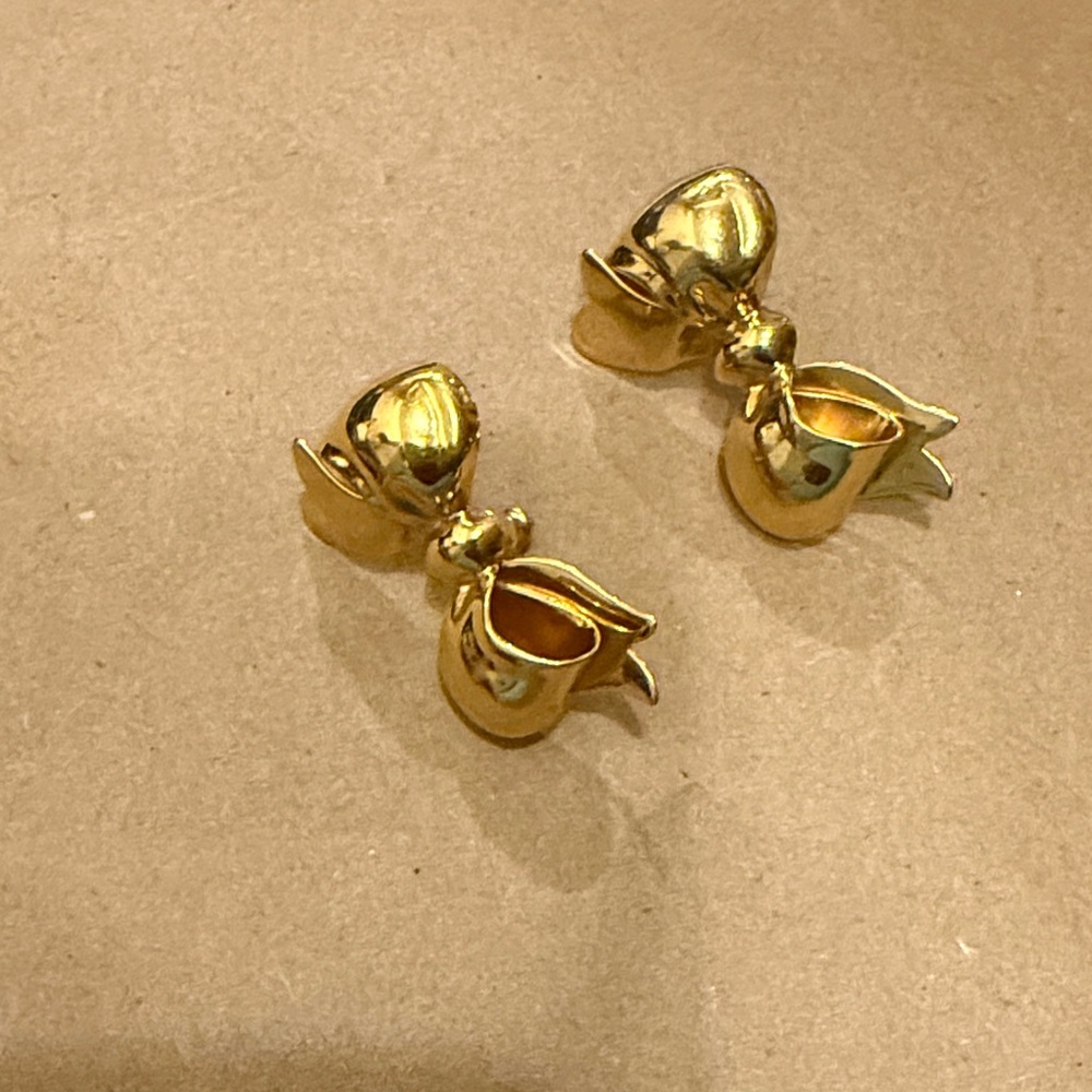 Monet Gold Bow Earrings